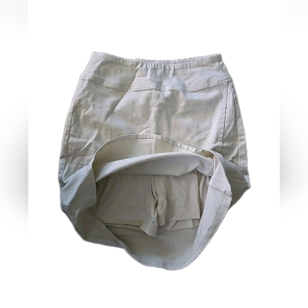 Belle by Kim Gravel TripleLuxe Twill Tulip Hem Skort In Sand Bar - Picture 7 of 7